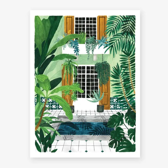 all-the-way-to-say-riad-affiche-18x24-patio-piscine image 1