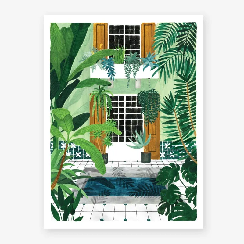 all-the-way-to-say-riad-affiche-18x24-patio-piscine image 1