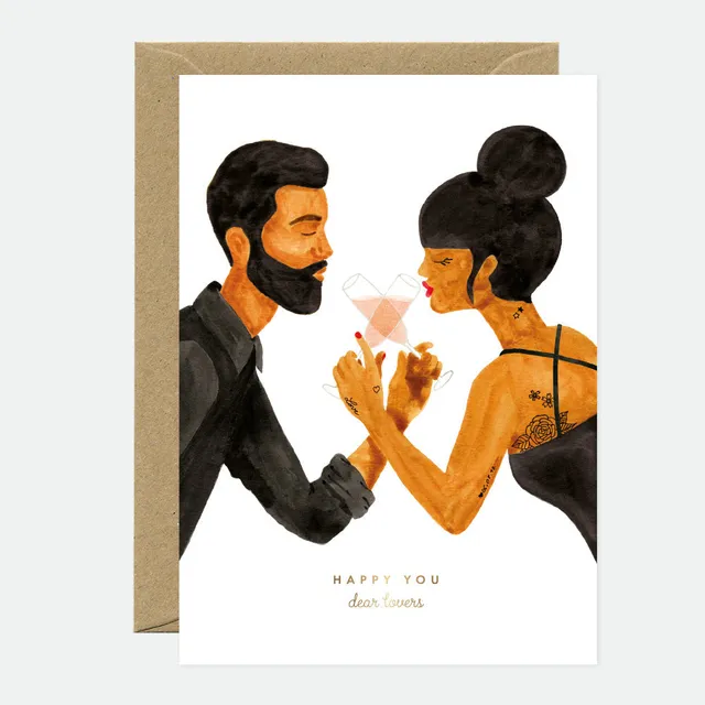 all-the-ways-to-say-happy-lovers-carte-de-v-ux-dor-e-amour-a6 image 1