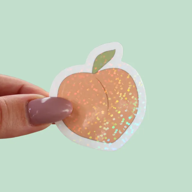 atelier-naholi-sticker-p-che-holographique-6-x-3-22-cm image 1