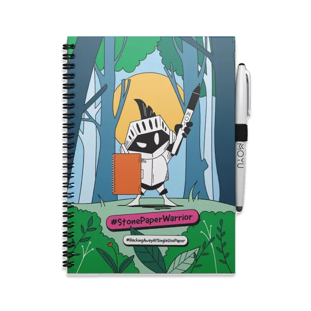 moyu-erasable-notebook-a5-carnet-effa-able-stone-paper-warrior image 1