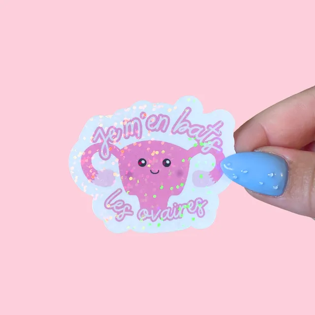 atelier-naholi-stickers-l-unit-ut-rus-ovaires-sticker-holographique image 1
