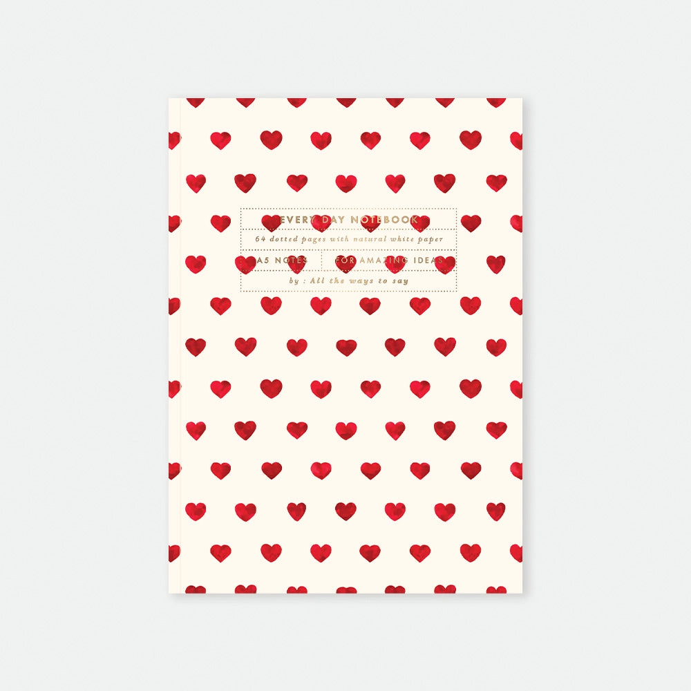 all-the-ways-to-say-new-hearts-carnet-a5-coeurs-rouges image 1