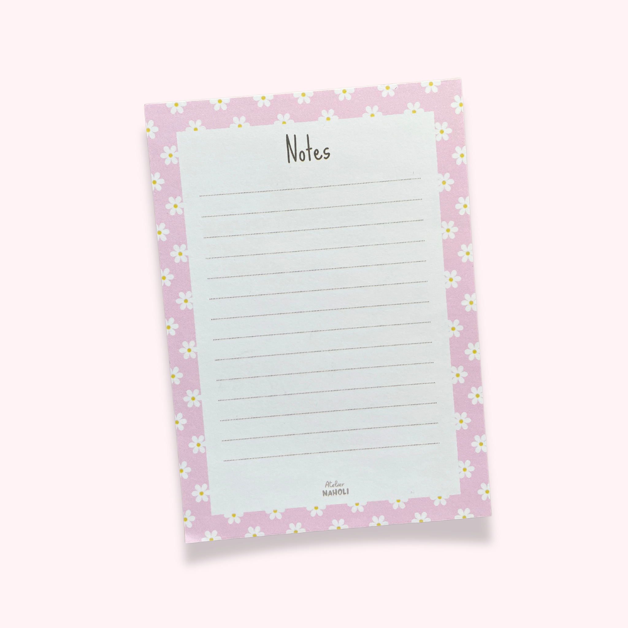 atelier-naholi-bloc-notes-marguerite-daisy-rose-carnet-a6-lign image 1