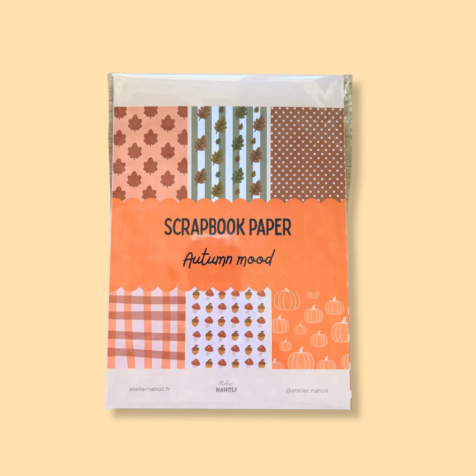 atelier-naholi-papier-scrapbooking-automne-set-a5-6-feuilles image 1
