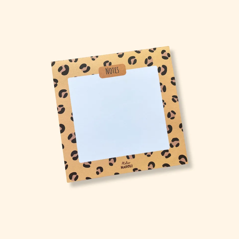 atelier-naholi-bloc-notes-l-opard-bloc-carr-10-cm-25-pages image 1
