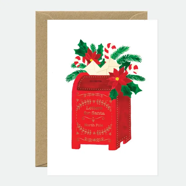 all-the-way-to-say-santas-mail-carte-de-v-ux-no-l-dor-e-a6 image 1