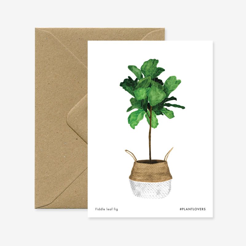 all-the-way-to-say-fiddle-leaf-tree-carte-de-voeux-a6-plante image 1