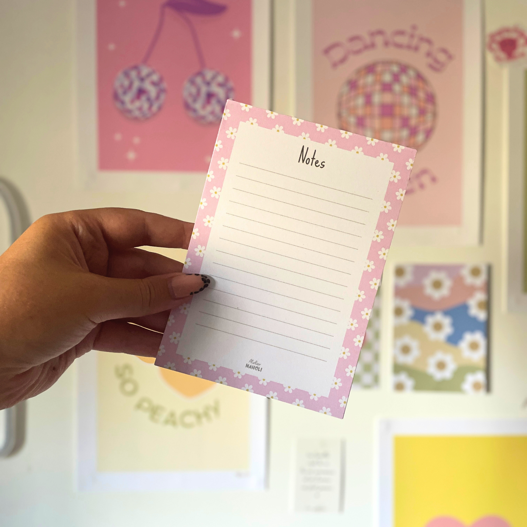 atelier-naholi-bloc-notes-marguerite-daisy-rose-carnet-a6-lign image 2