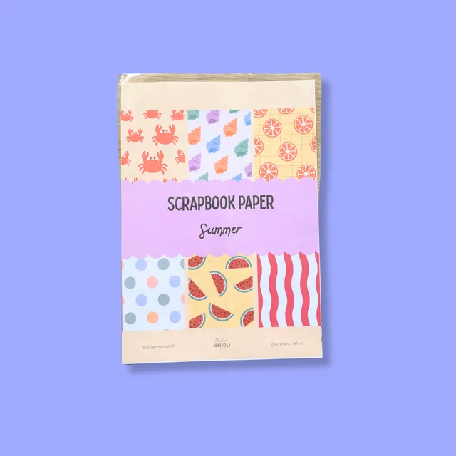 atelier-naholi-papier-scrapbooking-a5-summer-6-feuilles image 1