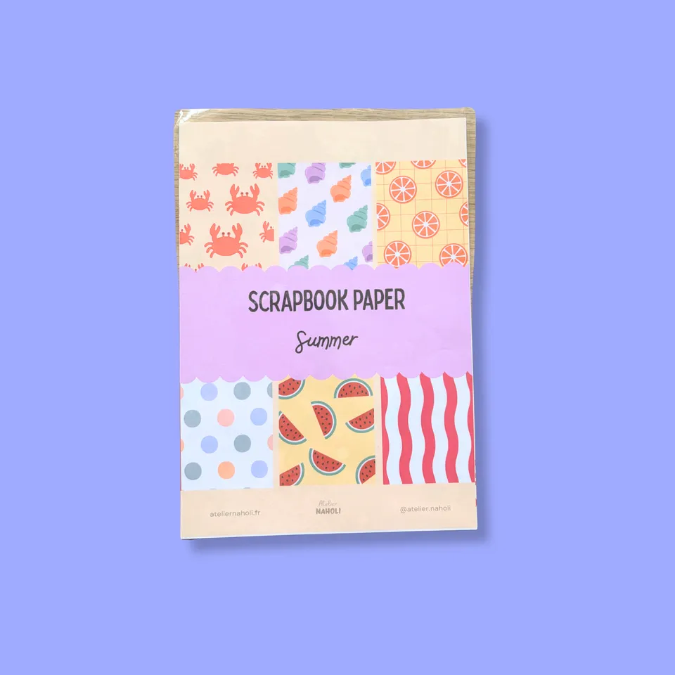 atelier-naholi-papier-scrapbooking-a5-summer-6-feuilles image 1