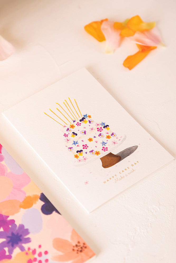 all-the-ways-to-say-flower-cake-carte-de-v-ux-a6-dor-e-anniversaire image 2
