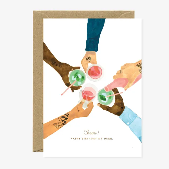 all-the-way-to-say-cheers-carte-anniversaire-verres-a6 image 1