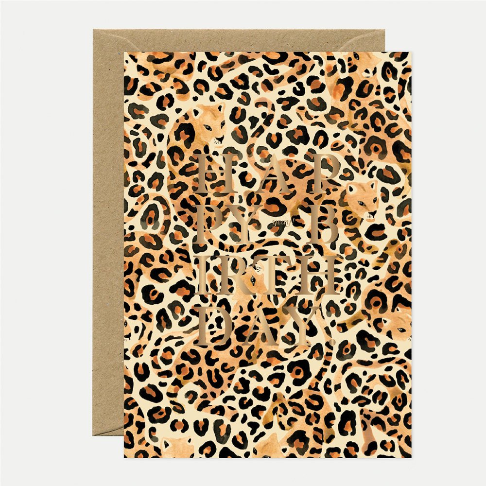 all-the-way-to-say-leopard-carte-anniversaire-a6-feuille-dor-e image 1