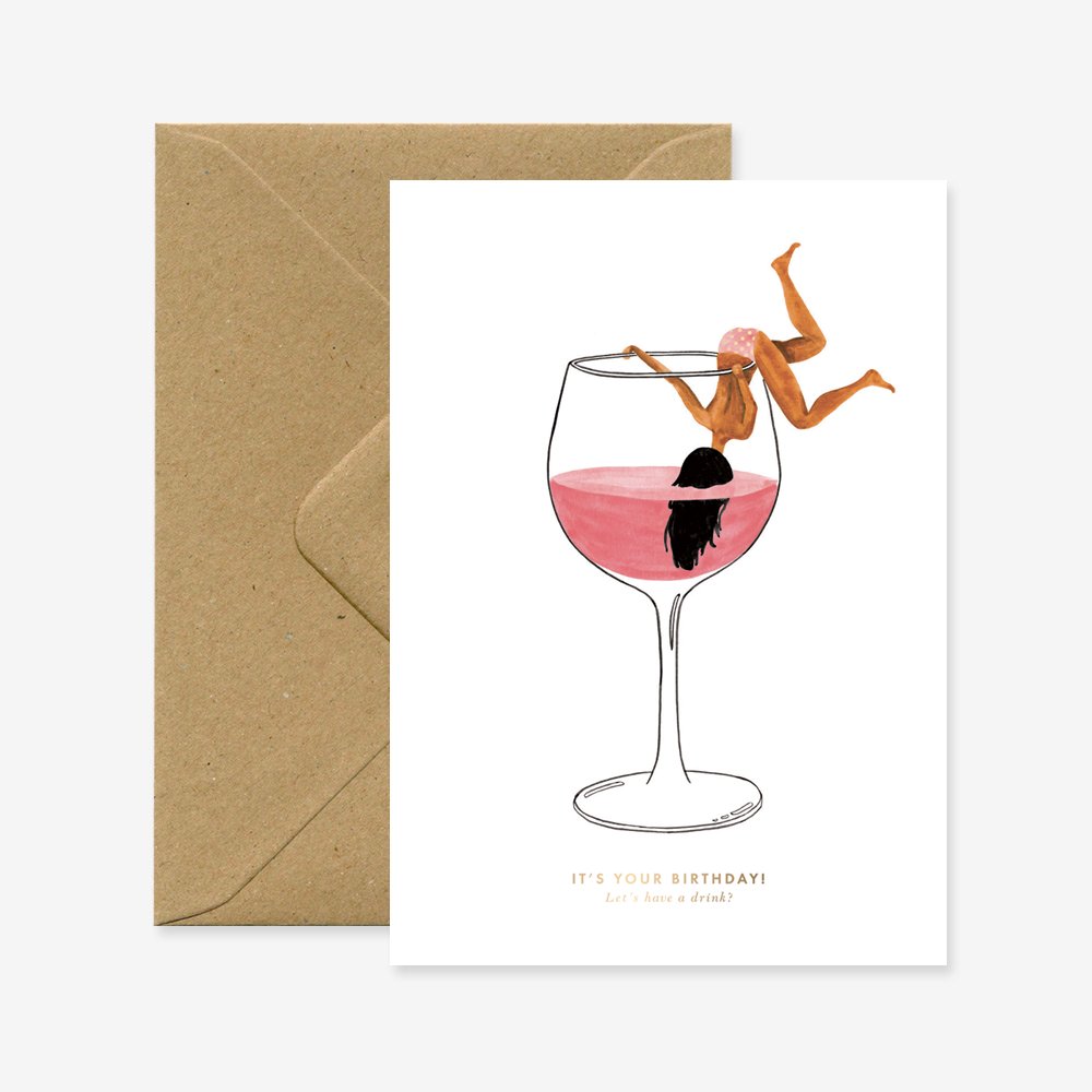 all-the-ways-to-say-just-one-drink-carte-anniversaire-a6-vin image 1