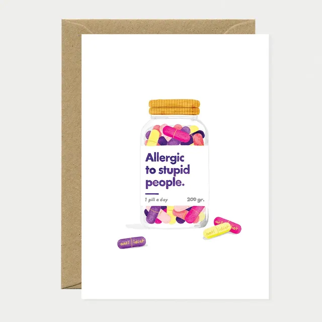 all-the-way-to-say-allergic-to-stupid-people-carte-a6 image 1