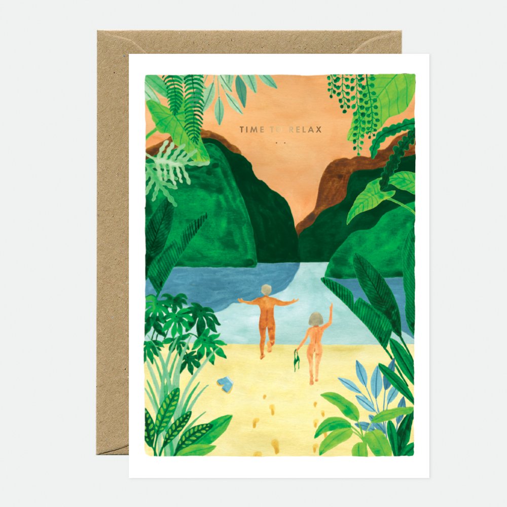 all-the-ways-to-say-time-to-relax-carte-a6-feuille-dor-e-retraite image 1
