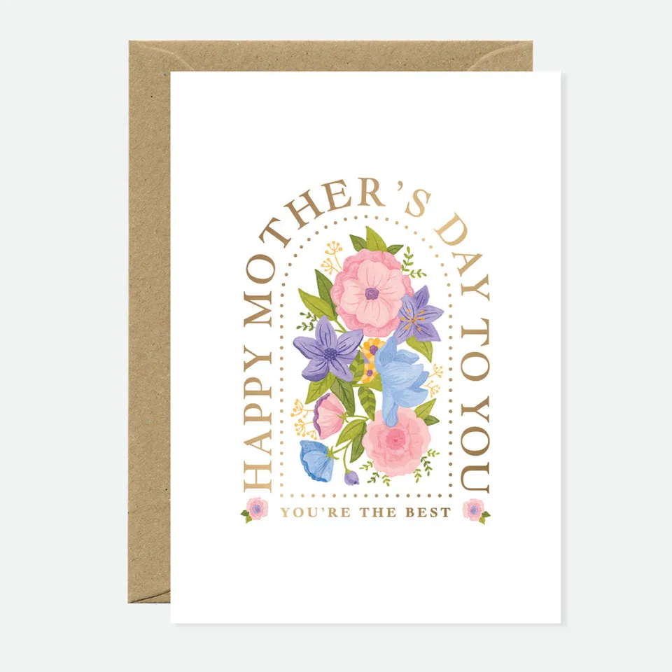 all-the-way-to-say-mother-s-day-gravure-carte-voeux-dor-e-a6 image 1