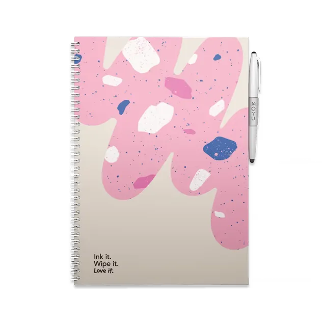 moyu-erasable-notebook-a4-flamingo-desert-carnet-effa-able-rose image 1