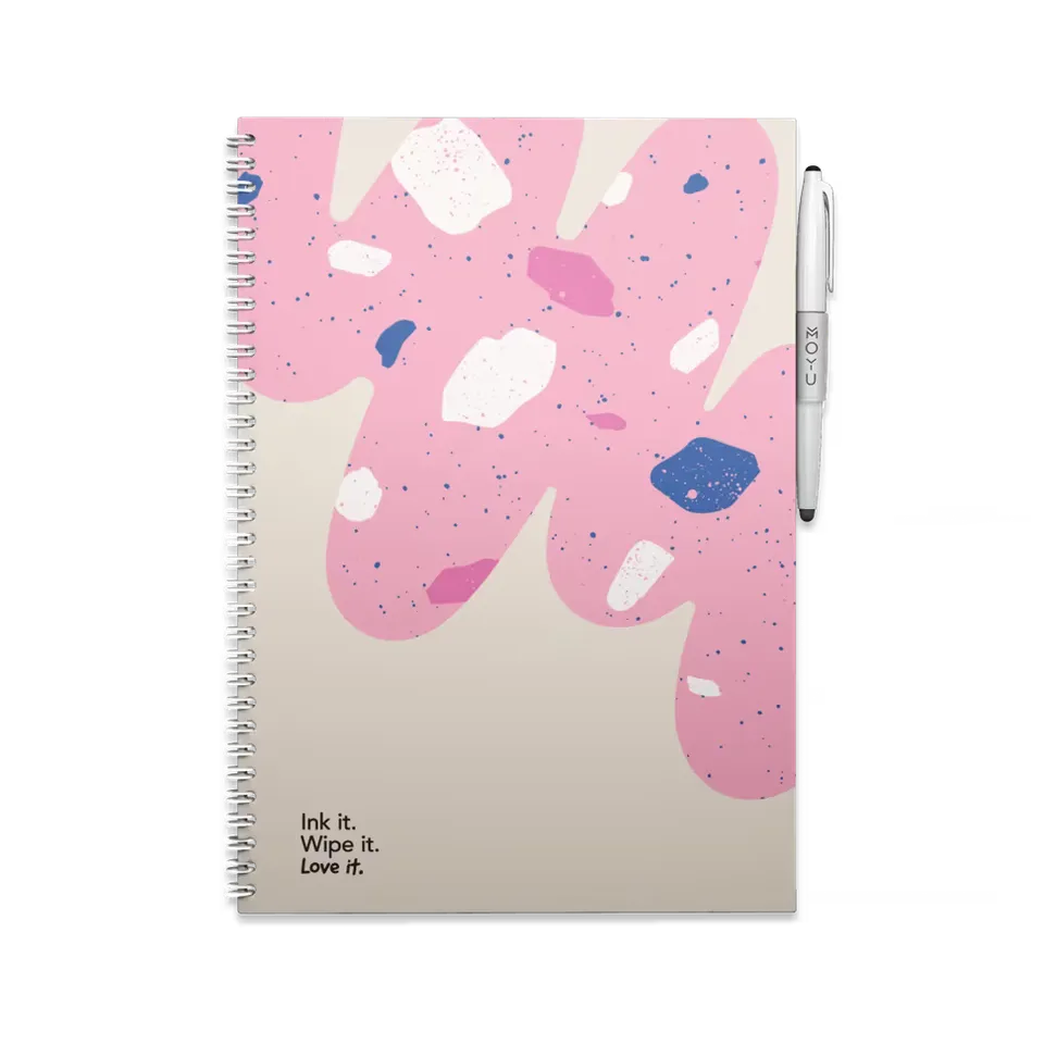 moyu-erasable-notebook-a4-flamingo-desert-carnet-effa-able-rose image 1