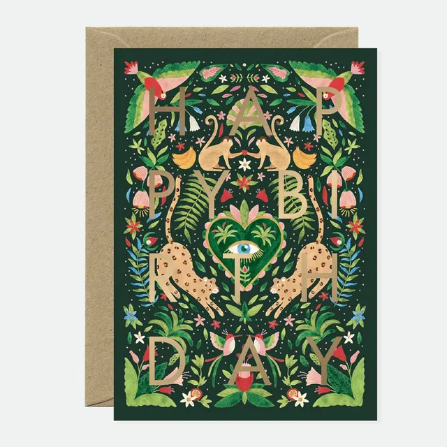all-the-ways-to-say-green-jungle-carte-anniversaire-dor-e-a6 image 1