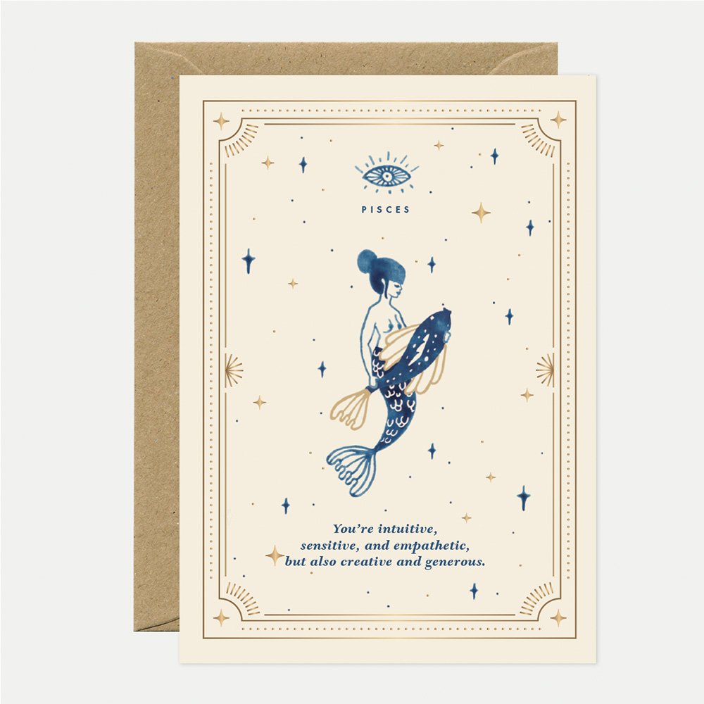 all-the-ways-to-say-pisces-carte-voeux-dor-e-a6-poissons image 1