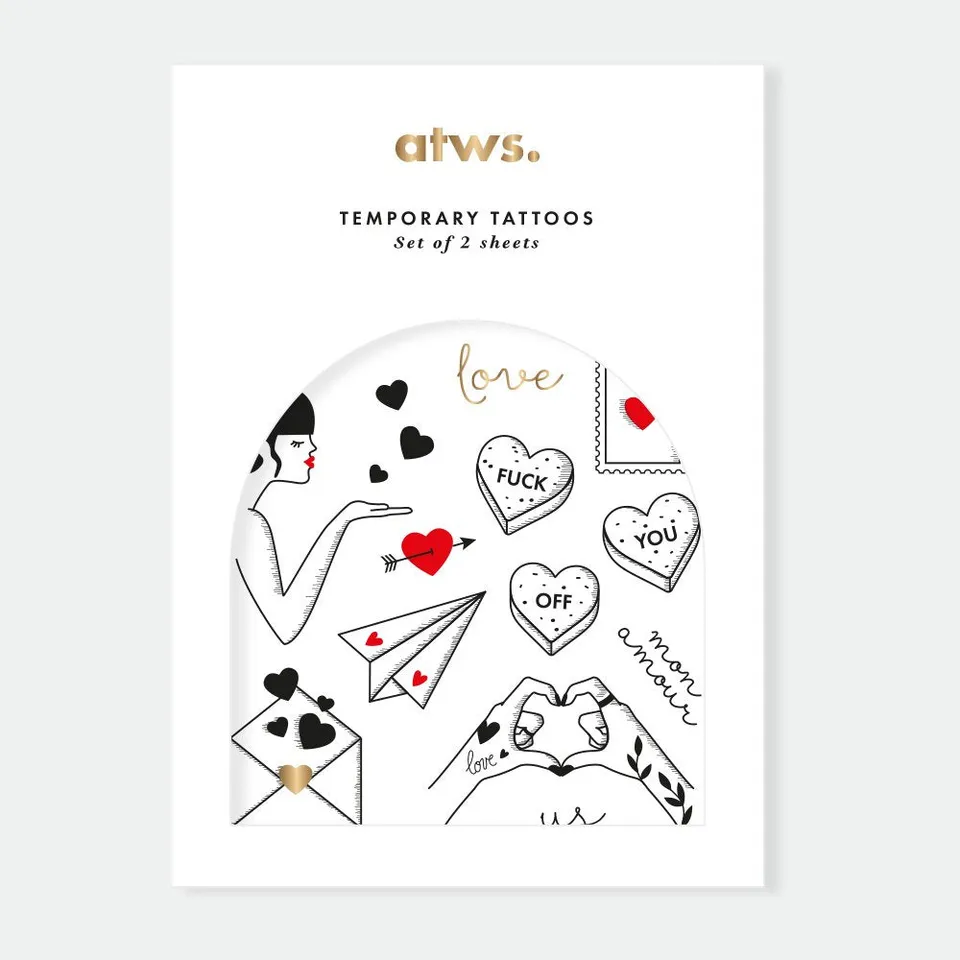 all-the-way-to-say-love-tatouages-temporaires-coeurs-dor-s image 1