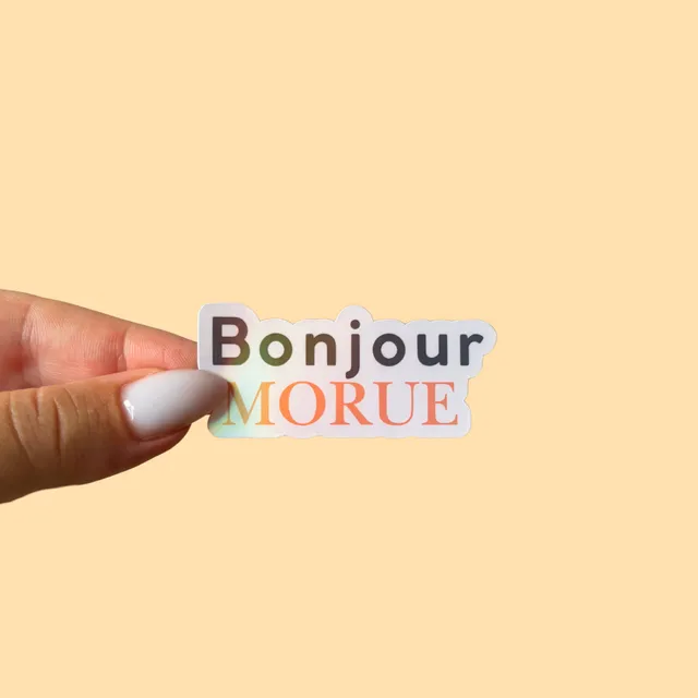 atelier-naholi-sticker-bonjour-morue-holographique-6-cm image 1