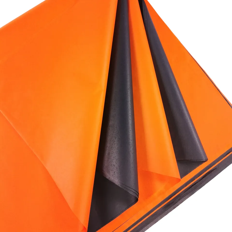 carnival-papers-tissue-papier-de-soie-halloween-orange-noir-20-feuilles image 1
