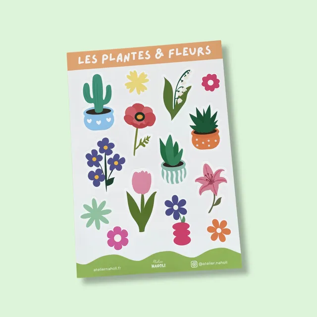 atelier-naholi-plantes-fleurs-planche-14-stickers-a5 image 1