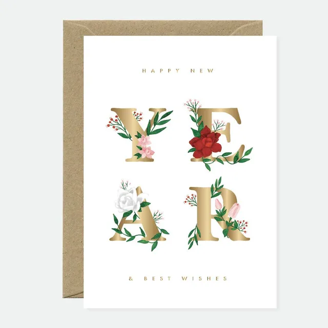 all-the-way-to-say-ny-flowers-carte-bonne-ann-e-dor-e-a6 image 1