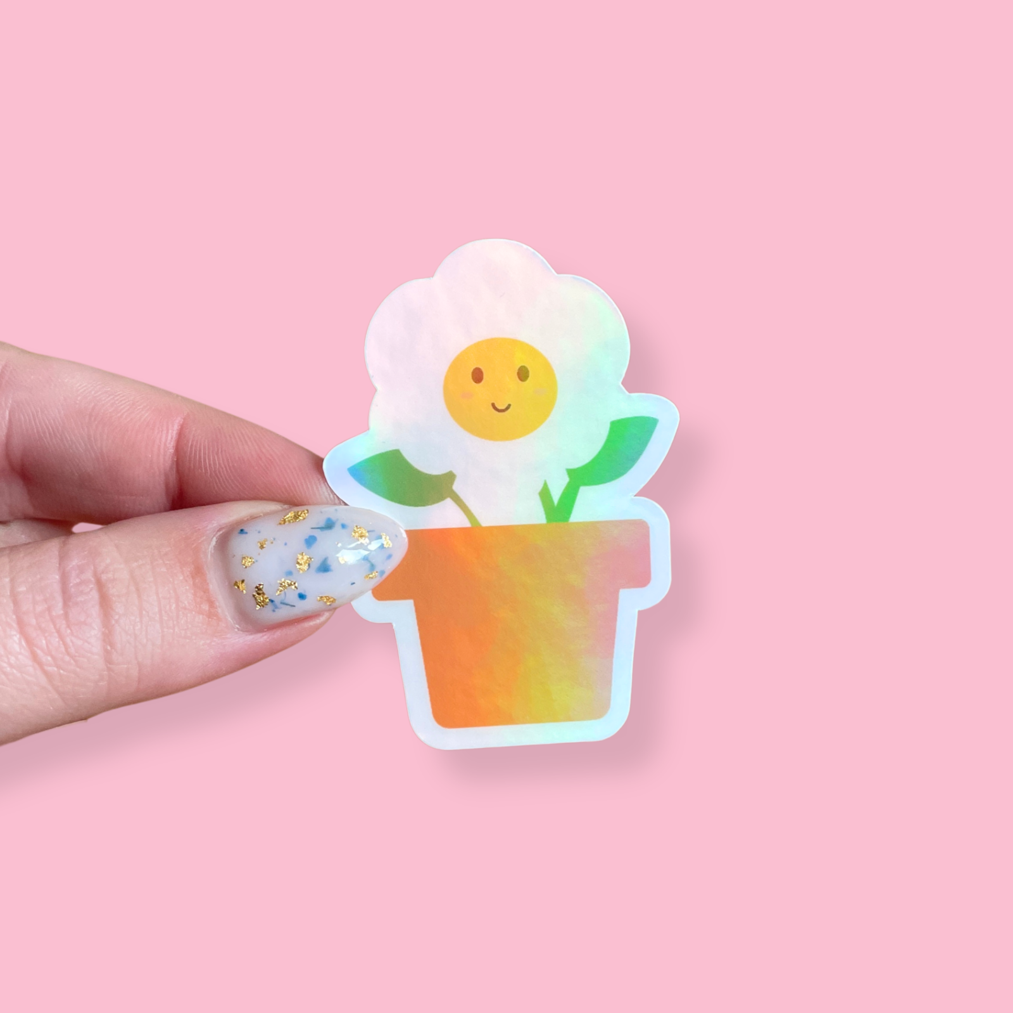 atelier-naholi-pot-marguerite-sticker-fleur-holographique image 2