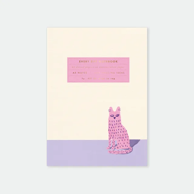 all-the-ways-to-say-lonely-cat-carnet-a5-chat-rose-dorure image 1