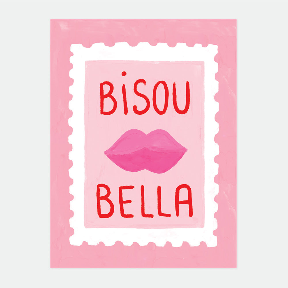 all-the-ways-to-say-bisous-bella-affiche-29-7-x-39-7-cm-rose image 1