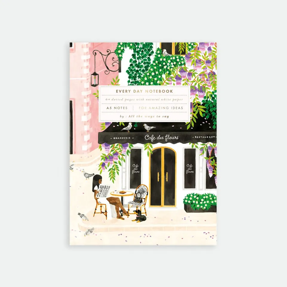 all-the-ways-to-say-paris-carnet-a5-caf-terrasse-dorure image 1