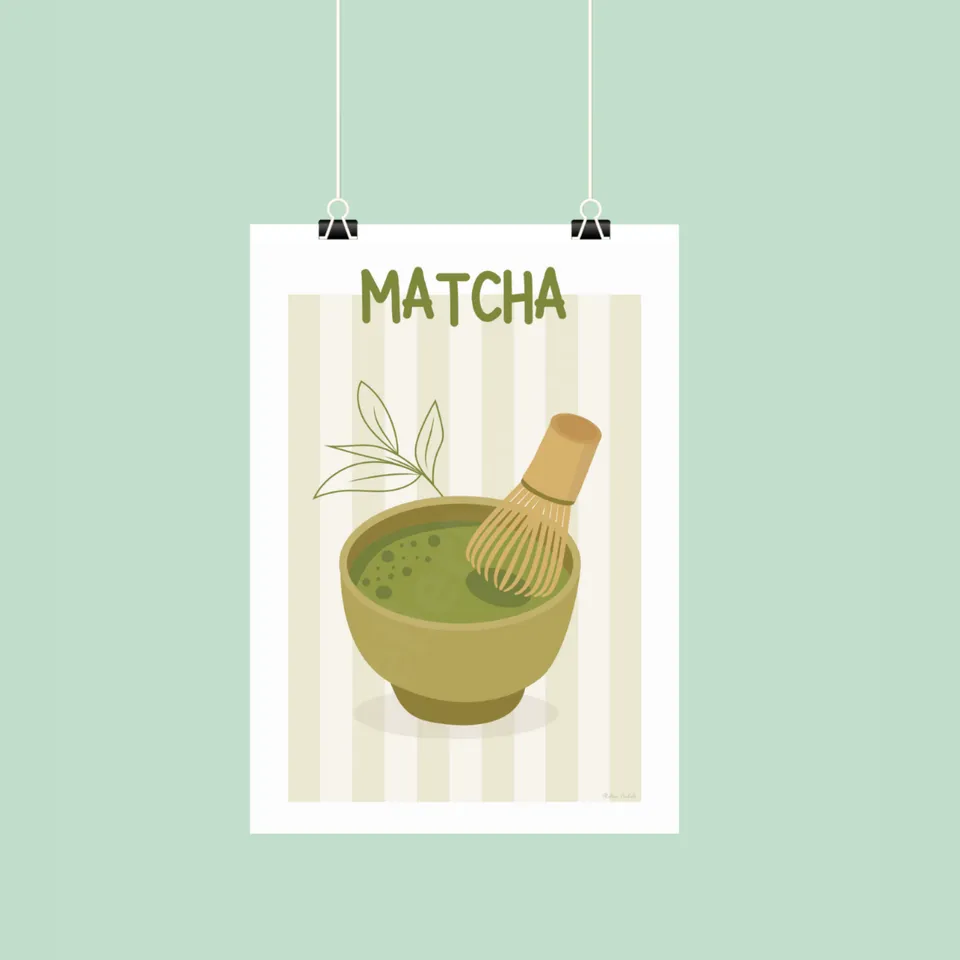 atelier-naholi-affiche-bol-de-matcha-a4-poster-zen-kawaii image 1