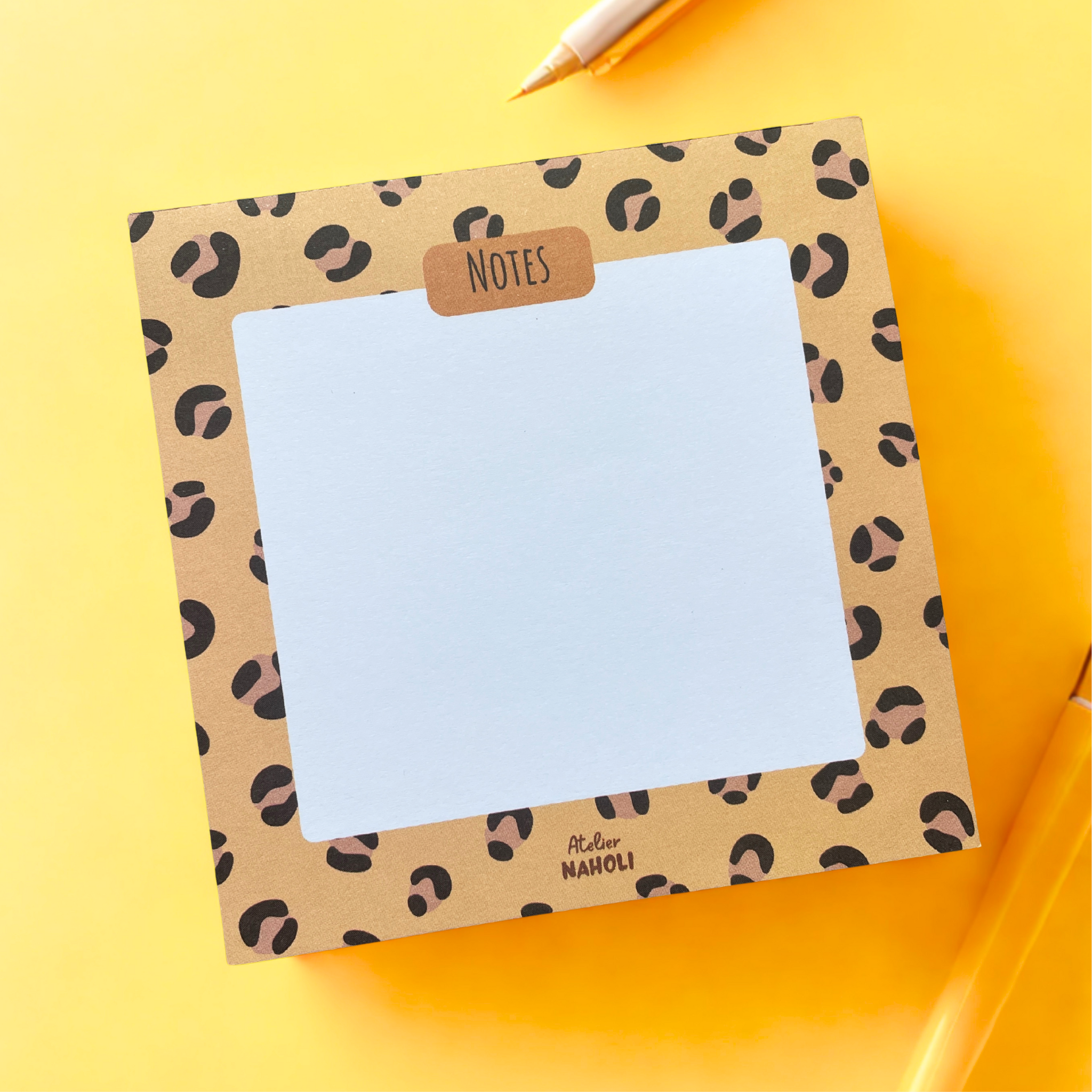 atelier-naholi-bloc-notes-l-opard-bloc-carr-10-cm-25-pages image 2