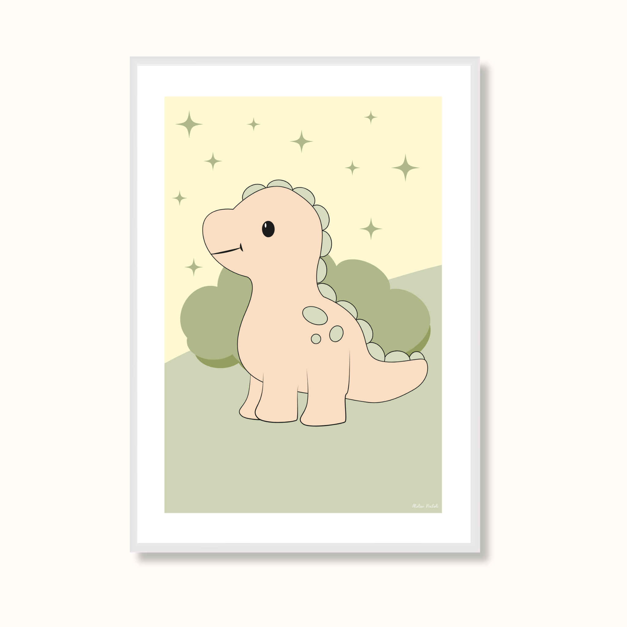 atelier-naholi-affiche-dinosaure-vert-poster-enfant-a4 image 2