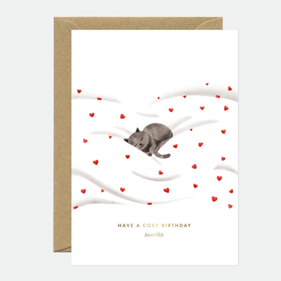 all-the-way-to-say-cosy-cat-carte-anniversaire-chat-dor-e-a6 image 1