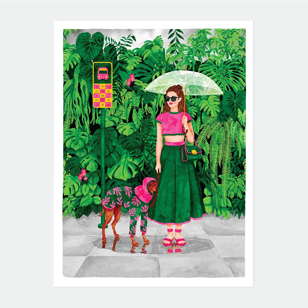 all-the-ways-to-say-wet-season-affiche-50x70-cm-jungle-parapluie image 1