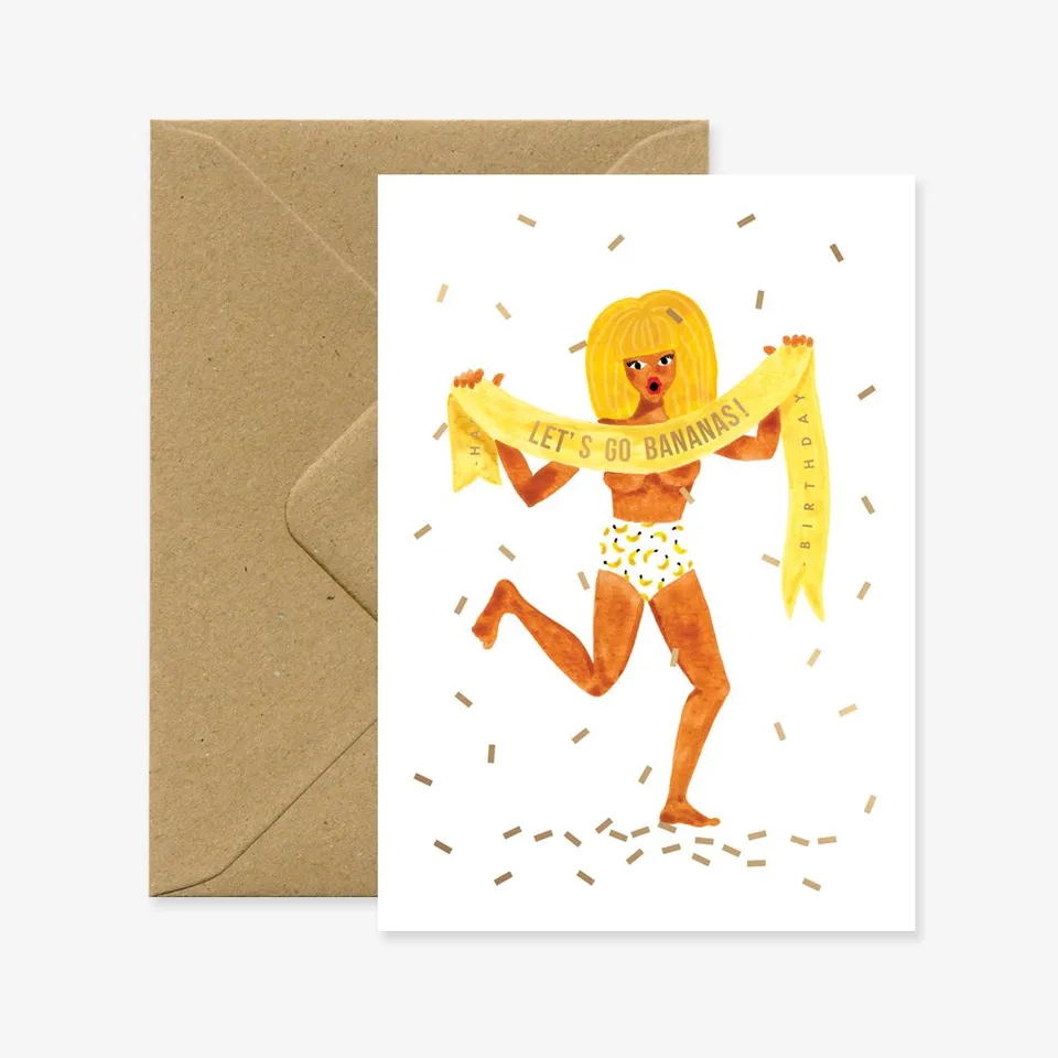 all-the-way-to-say-let-s-go-bananas-carte-a6-anniversaire image 1
