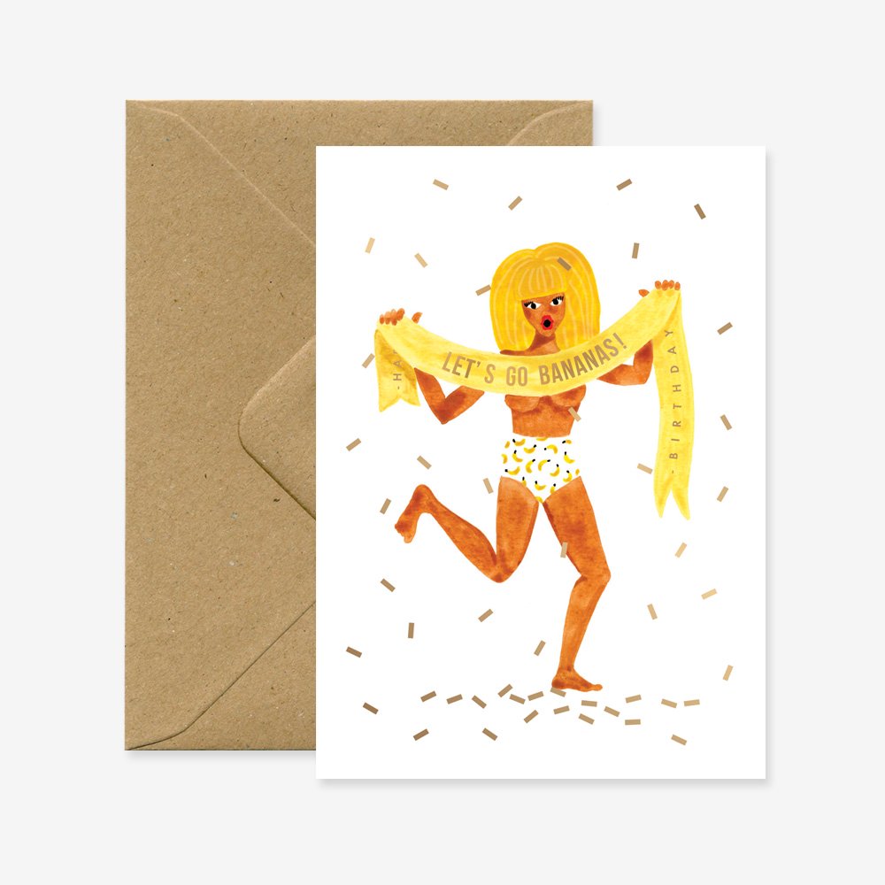 all-the-way-to-say-let-s-go-bananas-carte-a6-anniversaire image 1
