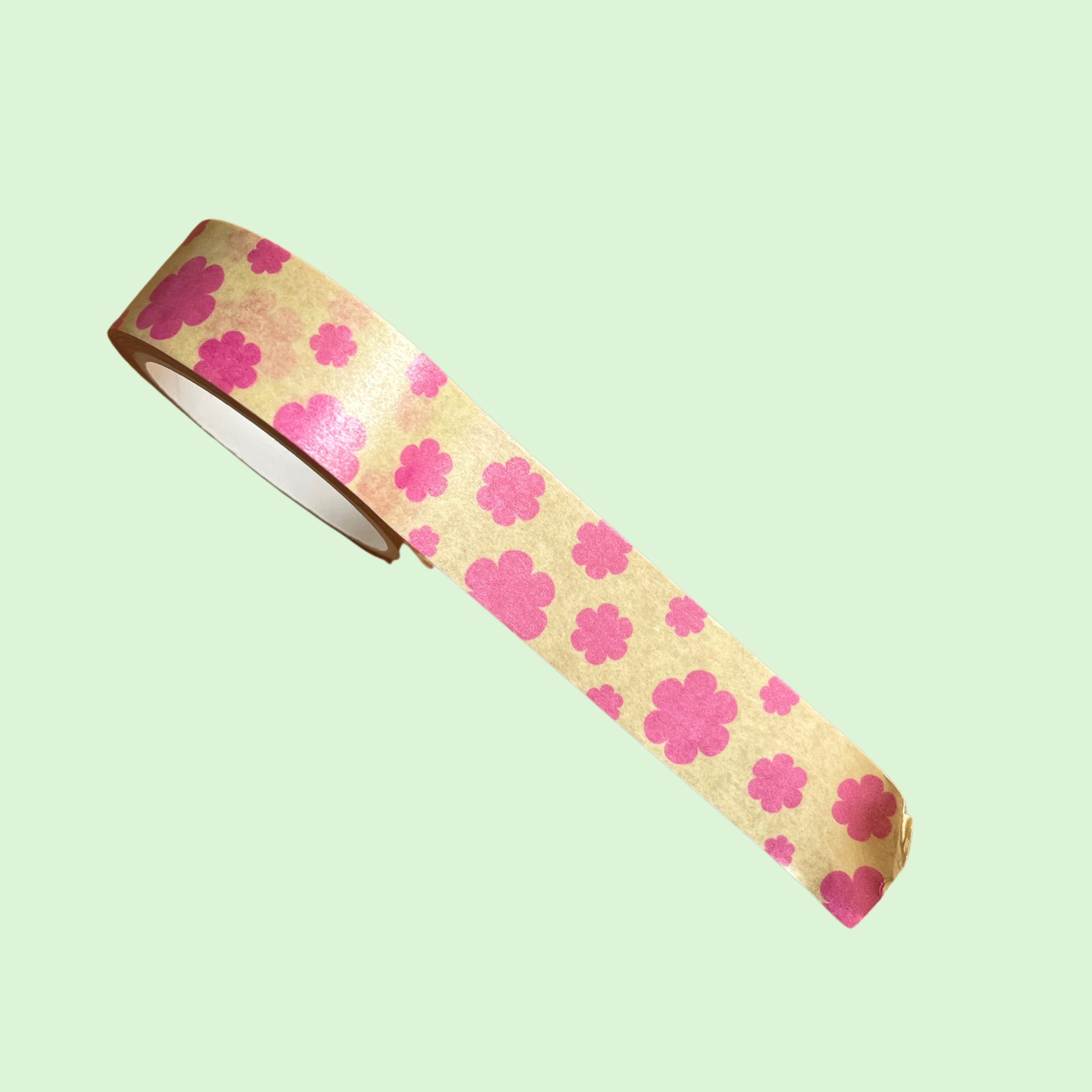 atelier-naholi-jaune-fleurs-roses-washi-tape-5-m-x-1-5-cm image 1