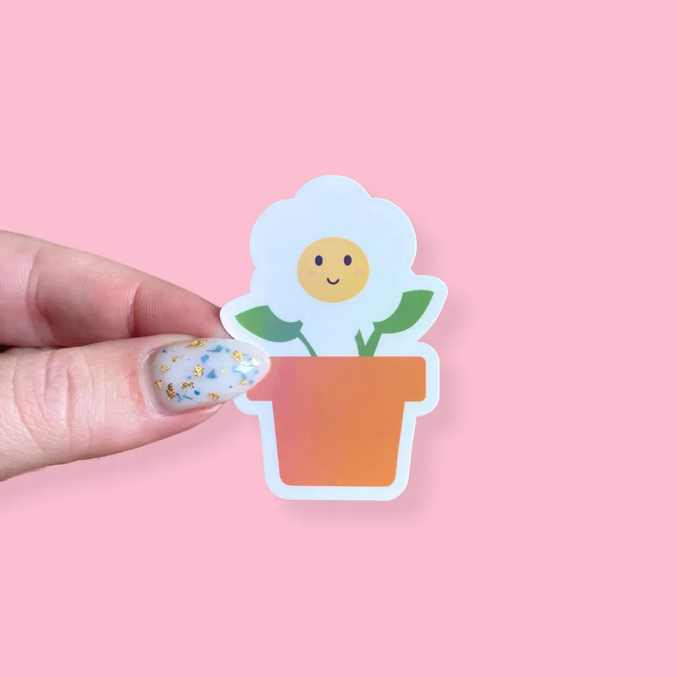 atelier-naholi-pot-marguerite-sticker-fleur-holographique image 1