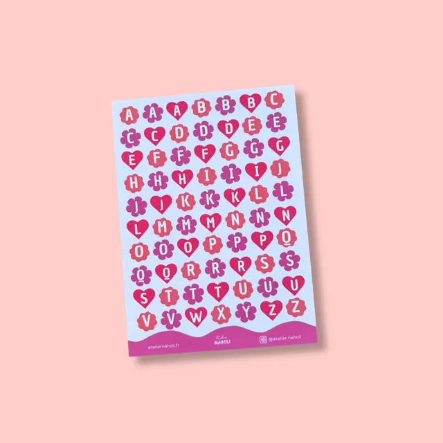 atelier-naholi-planche-de-stickers-alphabet-rouge-a6 image 1
