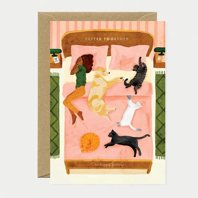 all-the-way-to-say-happy-pets-carte-de-voeux-a6-animaux image 1