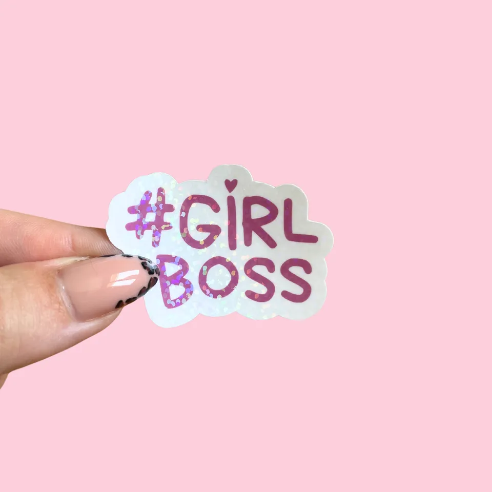 atelier-naholi-stickers-girlboss-sticker-holographique-paillettes image 1