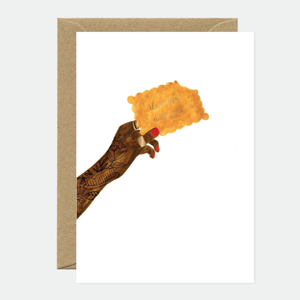 all-the-way-to-say-butter-with-you-carte-a6-feuille-dor-e image 1