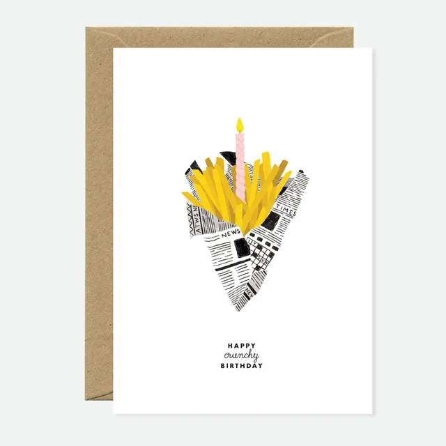 all-the-ways-to-say-happy-crunchy-birthday-carte-a6-frites image 1