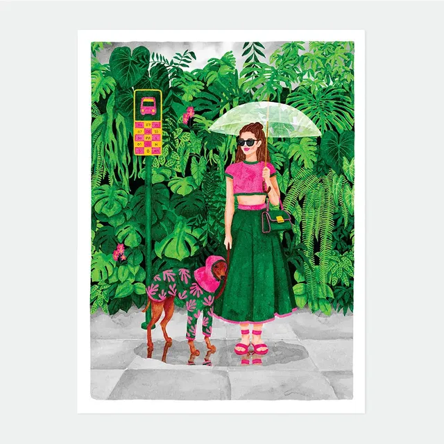 all-the-ways-to-say-wet-season-affiche-50x70-cm-jungle-parapluie image 1